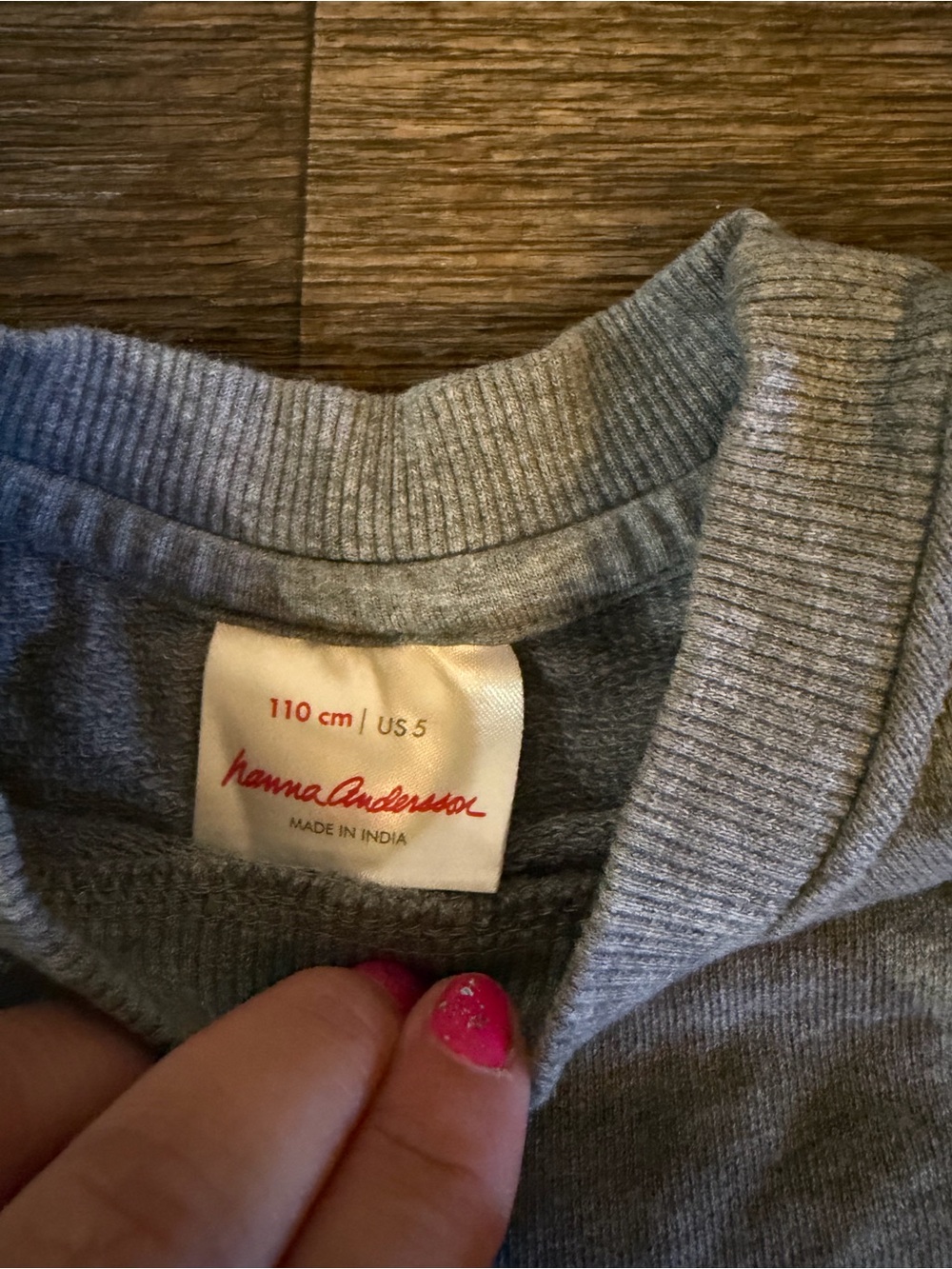 Hanna Andersson Girls Grey Sweatshirt Long Sleeve Dress W/ Ruffle Details Size 5 - Picture 3 of 5